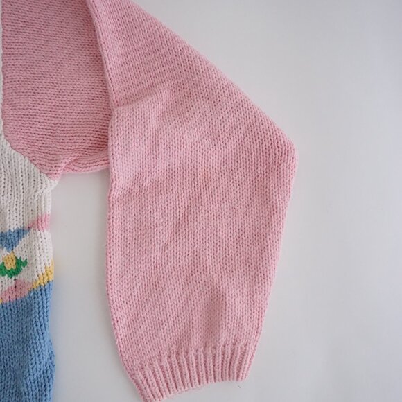 Vintage Alexandra Bartlett Easter Sweater Bunny Carrot Chick Cottagecore 3X - Picture 3 of 11